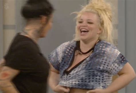 celebrity big brother boob off between jemma lucy and trish paytas