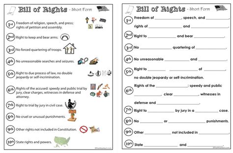 bill  rights worksheet  kids thekidsworksheet