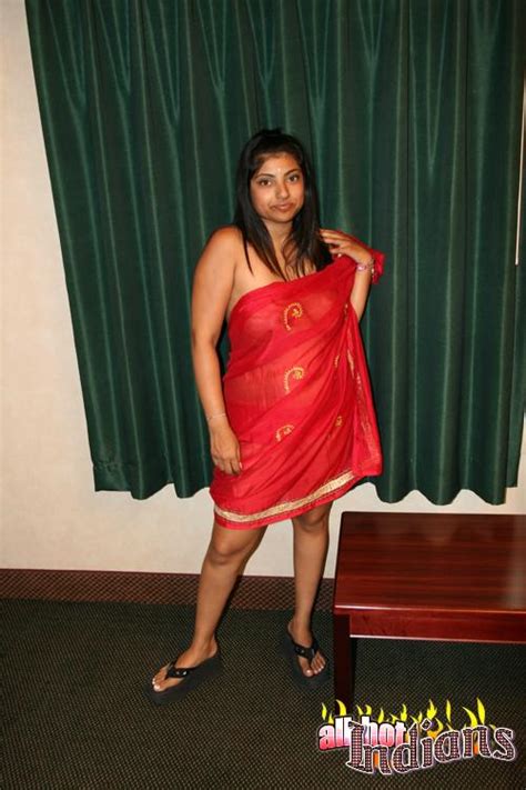 White Saree Red Saree Strip In Hotel Room