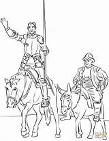 Don Sancho Panza Quixote Coloring Quijote Colorear Para Pages Niños Cervantes Miguel Drawing sketch template