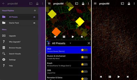 projectm  visualizer adds chromecast support   dash  material design