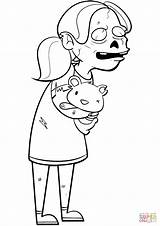 Zombie Girl Coloring Pages Printable Hand Teddy Bear Kids Template sketch template