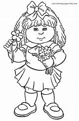 Coloring Cabbage Patch Sheets Cartoon Printable Colouring Character Kid Bing Characters Children Stitch Holding Flowers Dog Super Found Cartoons Popular sketch template