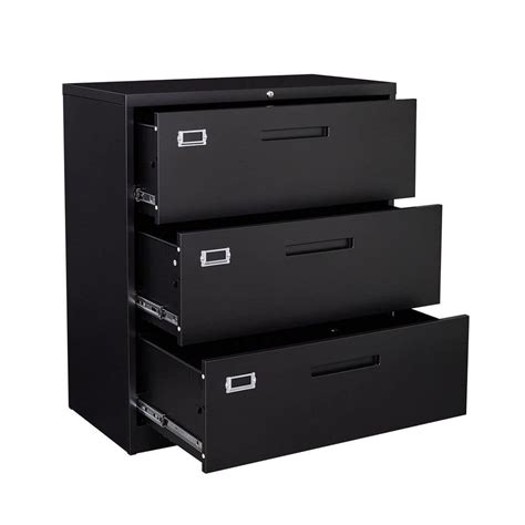 mlezan  drawer lateral cabinet black metal cabinet storage filing