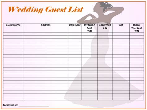 costum wedding invite list template excel   wedding invitation