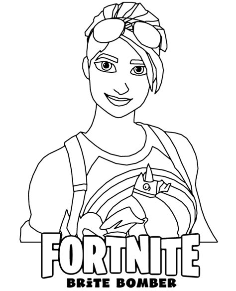 high quality fortnite coloring page brite bomber