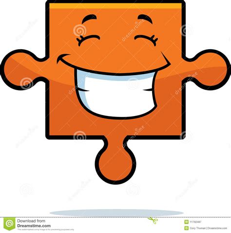 puzzle piece smiling stock vector illustration  happy