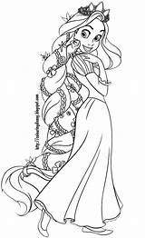 Disney Coloring Tangled Princess Pages Getcolorings sketch template