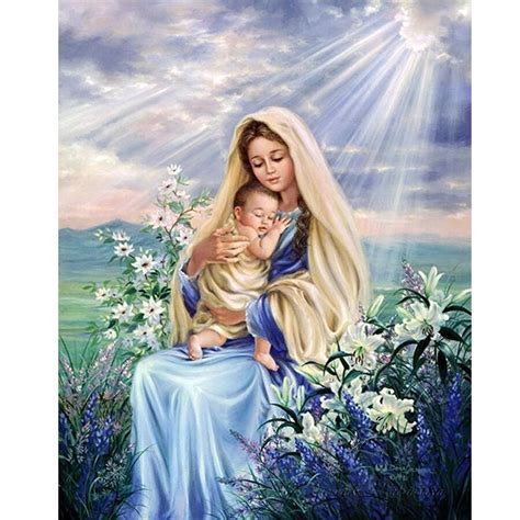 diamentowe malowanie najświętszej maryi panny dzieci christian religia