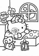 Coloring Pages Kitty Hello Girls Sleep Kids Printable Ready Colouring Wuppsy Over Printables Characters Print Choose Board sketch template
