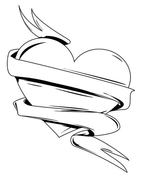 heart  ribbon  valentines day decor coloring page kids play