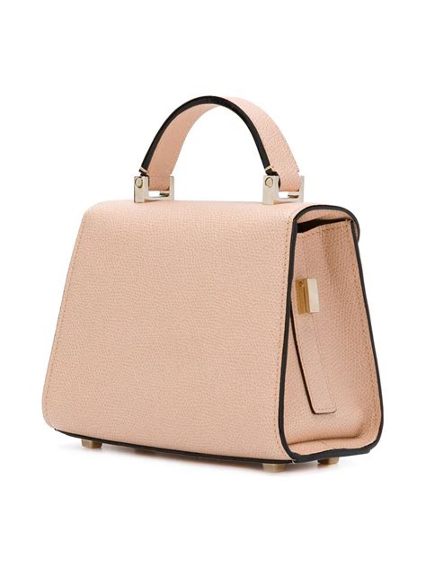 valextra leather micro iside bag in natural lyst