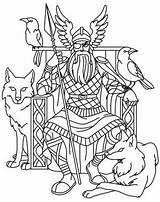 Odin Coloring Norse Pages Gods Viking Dieux Grecs Urban Threads Mythologie Coloriage Embroidery Urbanthreads Colouring Broderie Designs Paper Stencils Papier sketch template