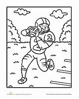 Quarterback Football Coloring Education Preschool sketch template