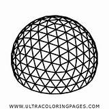 Coloring Dome Geodesic Hemisphere Pages sketch template