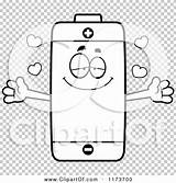 Wanting Mascot Hug Loving Battery Outlined Coloring Clipart Cartoon Vector Thoman Cory sketch template