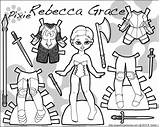 Paper Printable Knight Doll Dolls Paperthinpersonas Rebecca Grace Color Coloring Armor Print Pages Female sketch template