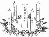 Advent Wreath Clip Coloring Pages Candle Candles Clipart Religious Christmas Christian Catholic Sunday Kids Cliparts First Conception Immaculate Emmanuel Sheet sketch template