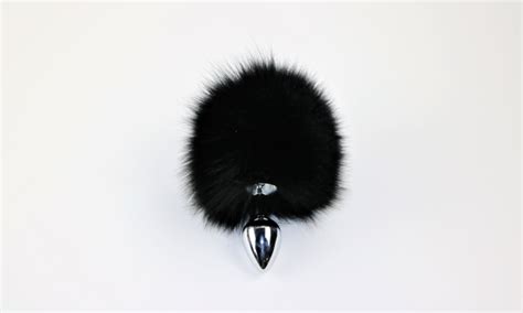 black fox fur bunny tail — touch of fur