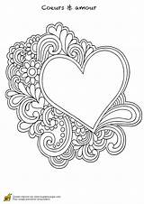 Coloring Pages Heart Mandala Colorama Coeur Adult Printable Doodle Coloriage Zentangle Hearts Hugolescargot Amour Patterns Google Anniversary Happy Colouring Book sketch template