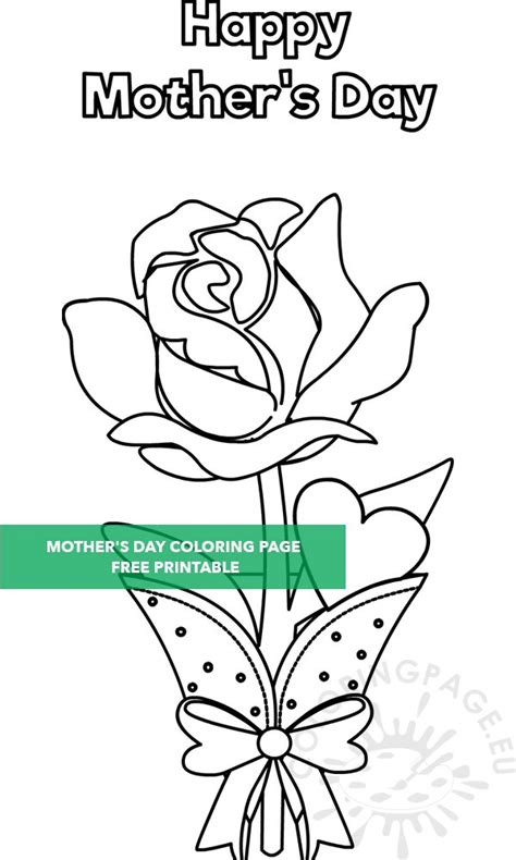 mothers day rose coloring page coloring page