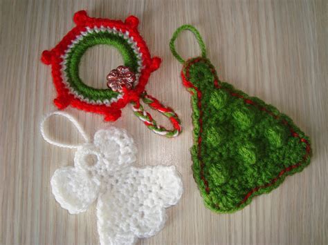 handmade  camelia pattern  ornaments crocheted  christmas