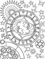 Coloring Zodiac Pisces Sign Pages Signs Adult Printable Colouring Sheets Sternzeichen Mandala Adults Star Gemini Book Astrology Supercoloring Template Taurus sketch template