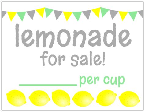 lemonade  sale lemonade stand cardstock sign template onlinelabels
