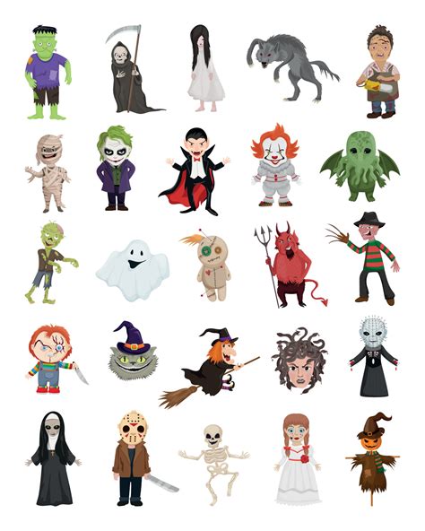 halloween monsters collection  vector art  vecteezy