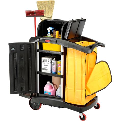 janitorial cleaning carts housekeeping hotel rubbermaid high