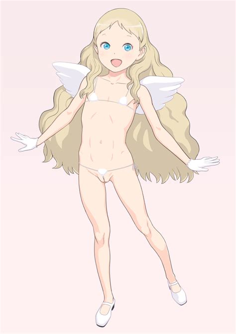 Takatou Sora Aurore 1girl Angel Wings Bikini Blonde Hair Blue