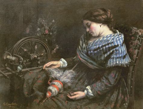 The Sleeping Embroiderer Painting By Gustave Courbet