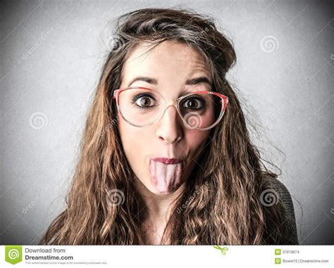 woman with her tongue stuck out stock images image 37979974
