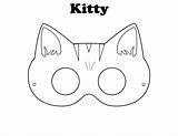Mask Printable Masks Halloween Coloring Template Kitty Pages Cat Color Face Craft Drawing Animal Templates Print Yourself Fox Awsome Kids sketch template