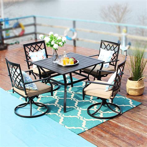 mf studio outdoor patio furniture  piece dining set   inches