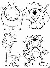 Coloring Animals Pages Animal Color Kids Printable Cute Cartoon Baby Wild Patterns Animais Printables Monkey Jungle Tiere Zoo Lion Paper sketch template