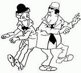 Laurel Hardy Coloring Dancing sketch template
