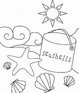 Coloring Beach Pages Printable Summer Themed Sea Kids Preschool Theme Shell Print Sheets Scene Shells Towel Barbie Adult Ocean Colouring sketch template