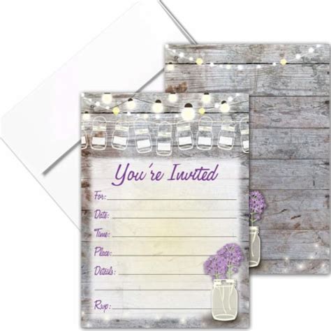 stonehouse collection rustic fill  party invitations  envelopes