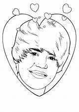 Justin Coloring Bieber Celebrity Music Netart Color Print sketch template