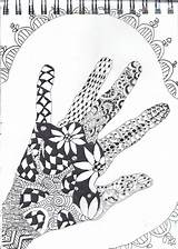 Zentangle Hands Zen sketch template