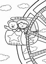 Coloring Pages Kids Carnival Ferris Wheel Park Fair Amusement Okul Fun Sheets öncesi Crafts Circus Sketch Theme Boyama Activities Color sketch template