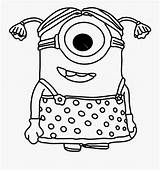 Minion Coloring Drawing Girl Big Pages Eye Cute Minions Colouring Cartoon Clipart Easy Color Collection Ui Clipartkey Logo Top Dlf sketch template