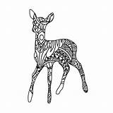 Mandala Deer Coloring sketch template