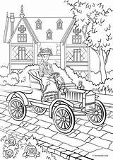 Victorian Coloring Car Fashion Style Pages Adult Favoreads Colouring Printable Adults Reserved Rights sketch template