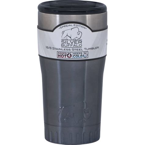 silver buffalo stainless steel tumbler ombre gray