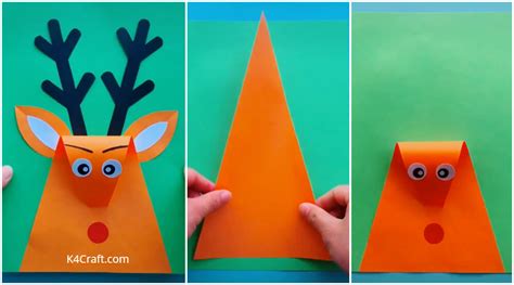 reindeer paper craft  kids step  step tutorial  craft