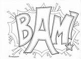 Pow Colouring Zap Bam Swear Quote Kids Tpt sketch template