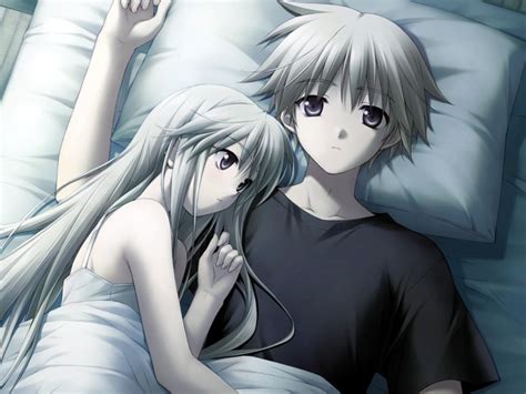 Wallpaper Anime Love Bed Black Hair Couple Mangaka 1600x1200