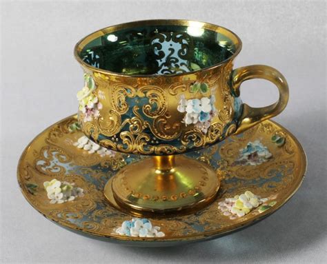 Moser Decorated Cup And Saucer Jan 15 2015 World Of Antiques Inc